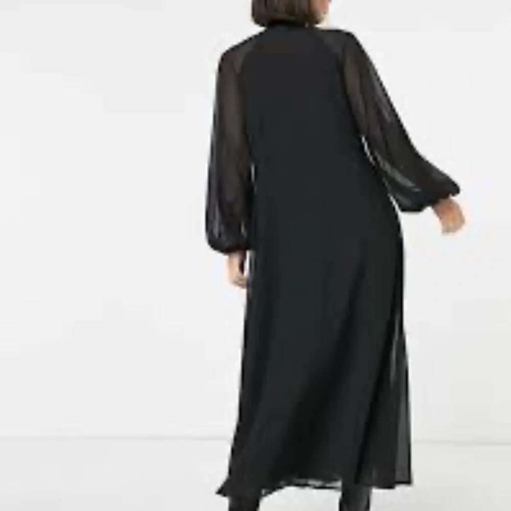 ASOS DESIGN Tie Neck Button-Down Maxi Tea Dress - Picture 3 of 13